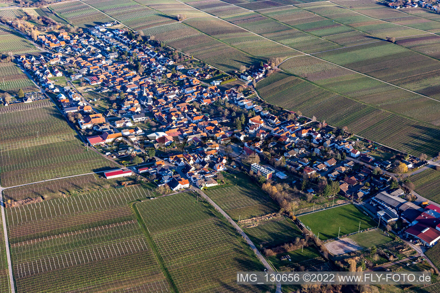 Bird's eye view of Roschbach in the state Rhineland-Palatinate, Germany