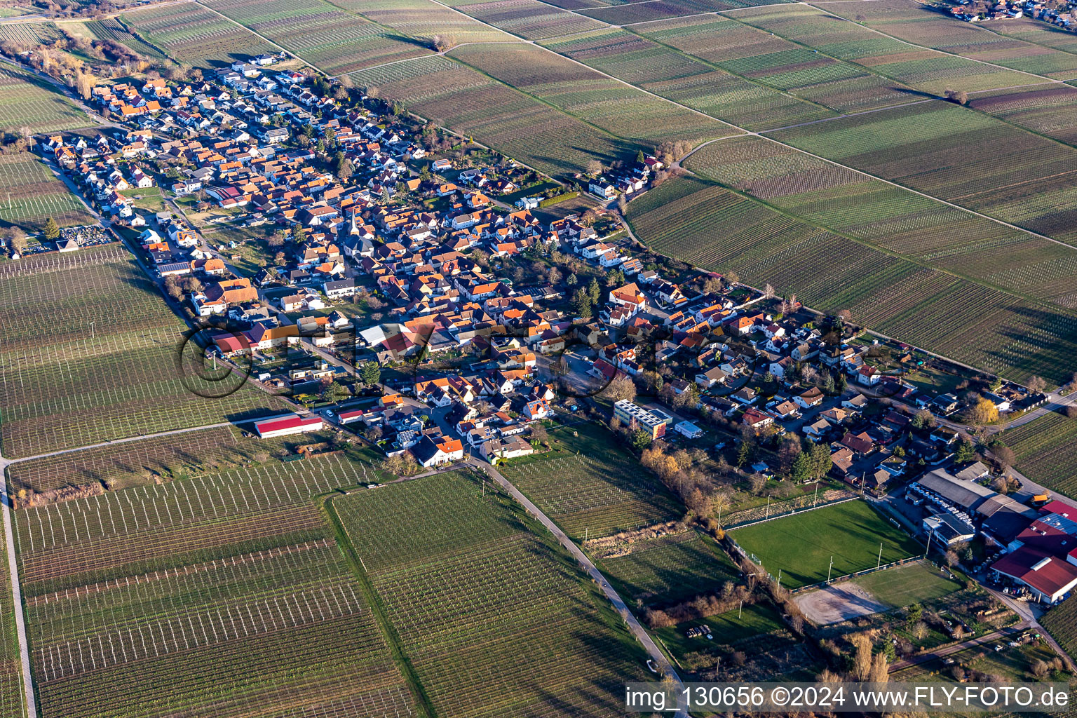 Bird's eye view of Roschbach in the state Rhineland-Palatinate, Germany