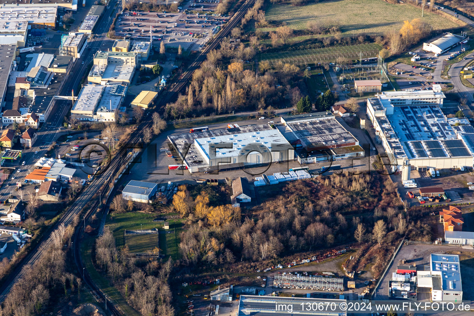 Aerial view of CONLOG GmbH & Co. KG in Edenkoben in the state Rhineland-Palatinate, Germany