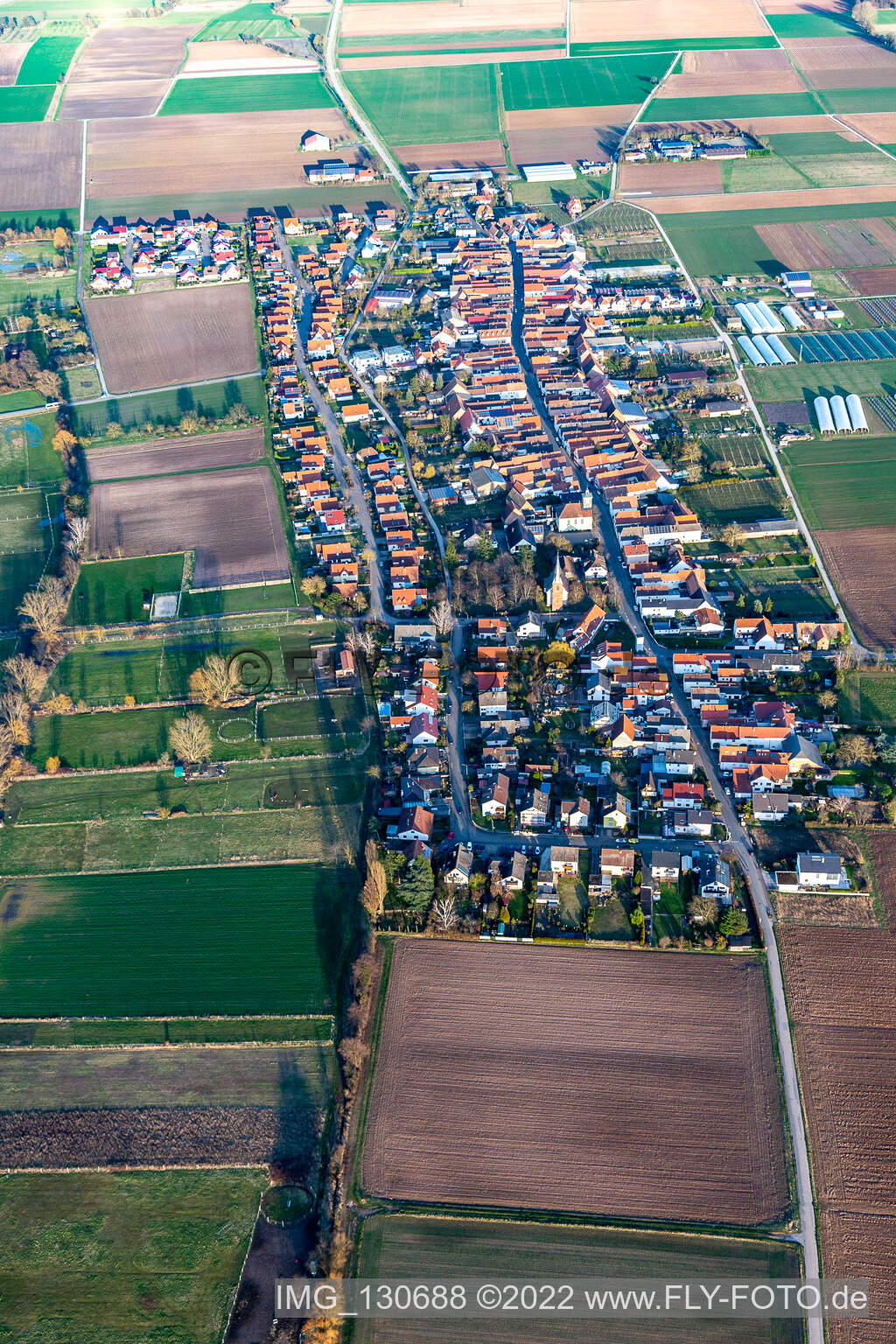 Böbingen in the state Rhineland-Palatinate, Germany from the plane