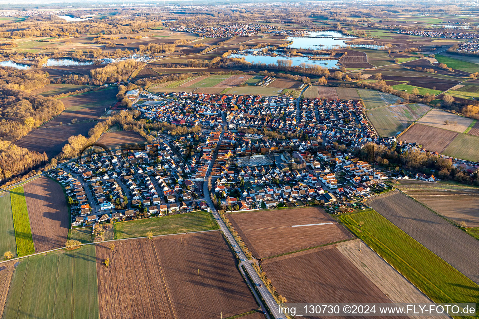 Oblique view of Kuhardt in the state Rhineland-Palatinate, Germany