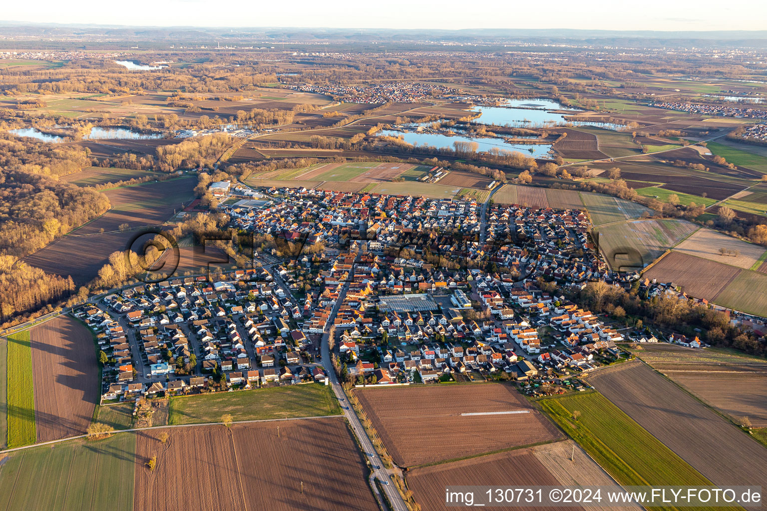 Oblique view of Kuhardt in the state Rhineland-Palatinate, Germany