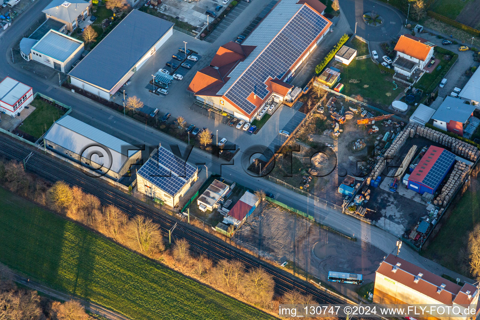 Aerial view of New-Morning in Rheinzabern in the state Rhineland-Palatinate, Germany