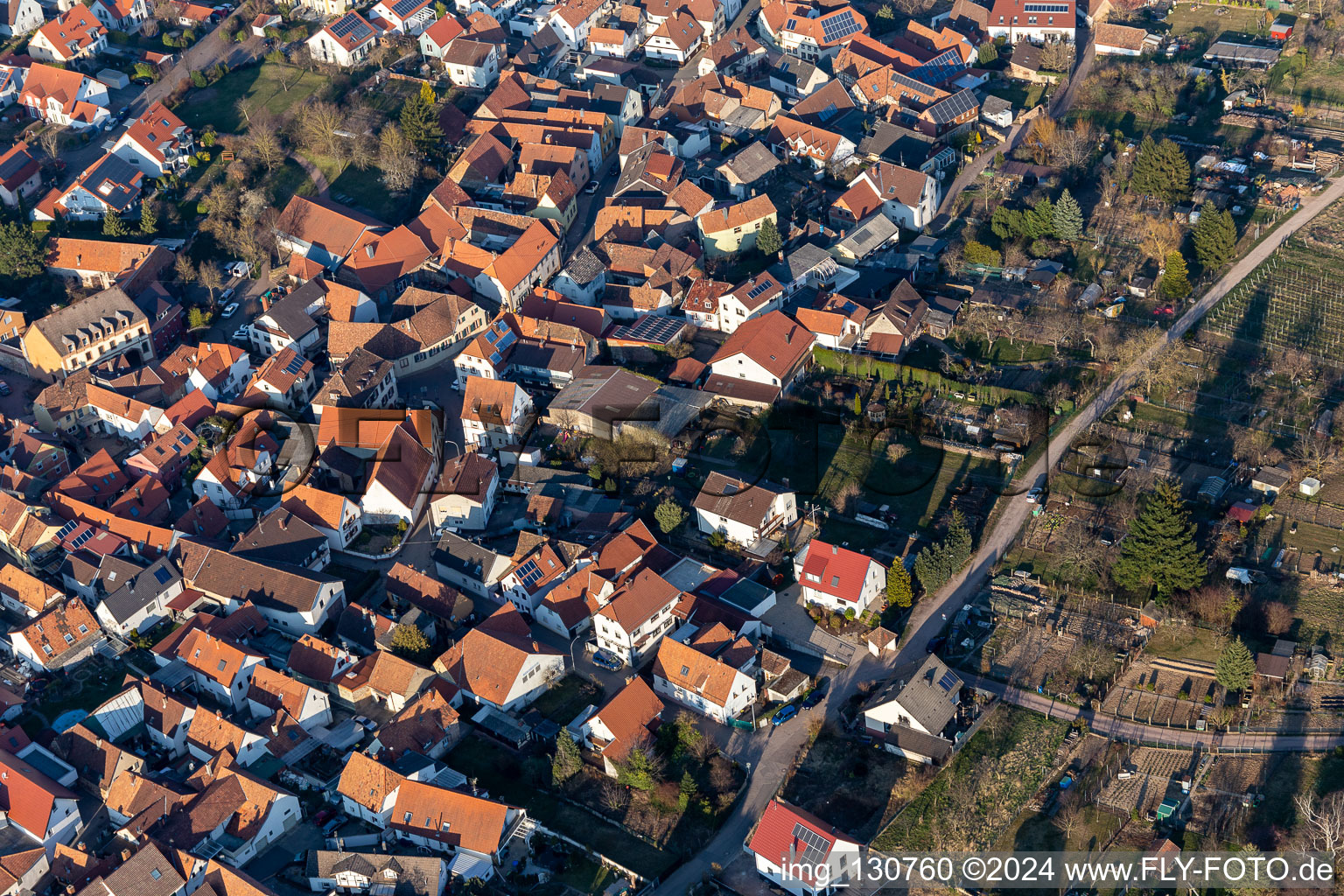 Aerial view of Angel Lane in the district Arzheim in Landau in der Pfalz in the state Rhineland-Palatinate, Germany