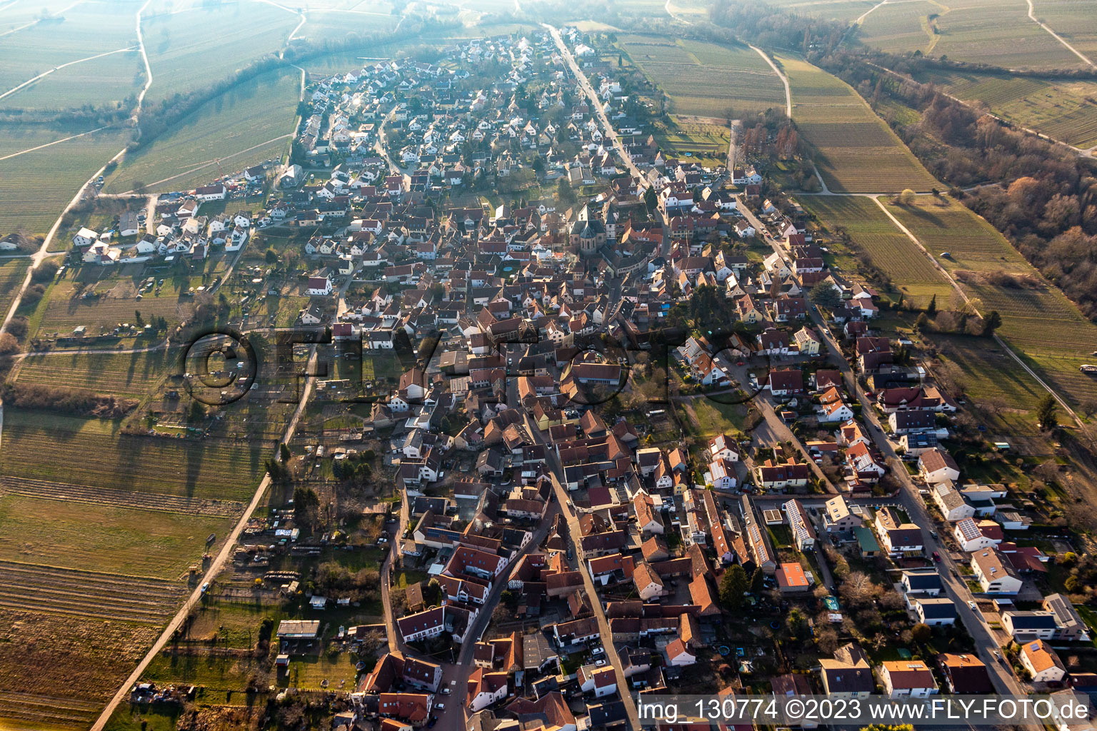 District Arzheim in Landau in der Pfalz in the state Rhineland-Palatinate, Germany seen from a drone
