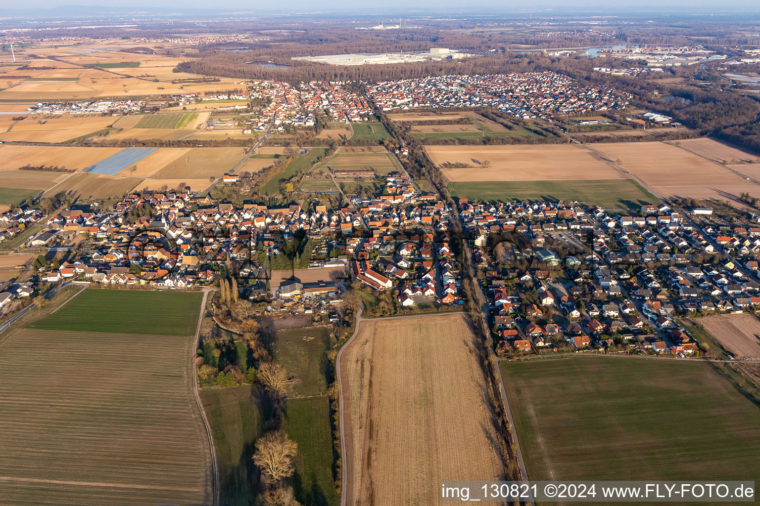 Bird's eye view of Westheim in the state Rhineland-Palatinate, Germany