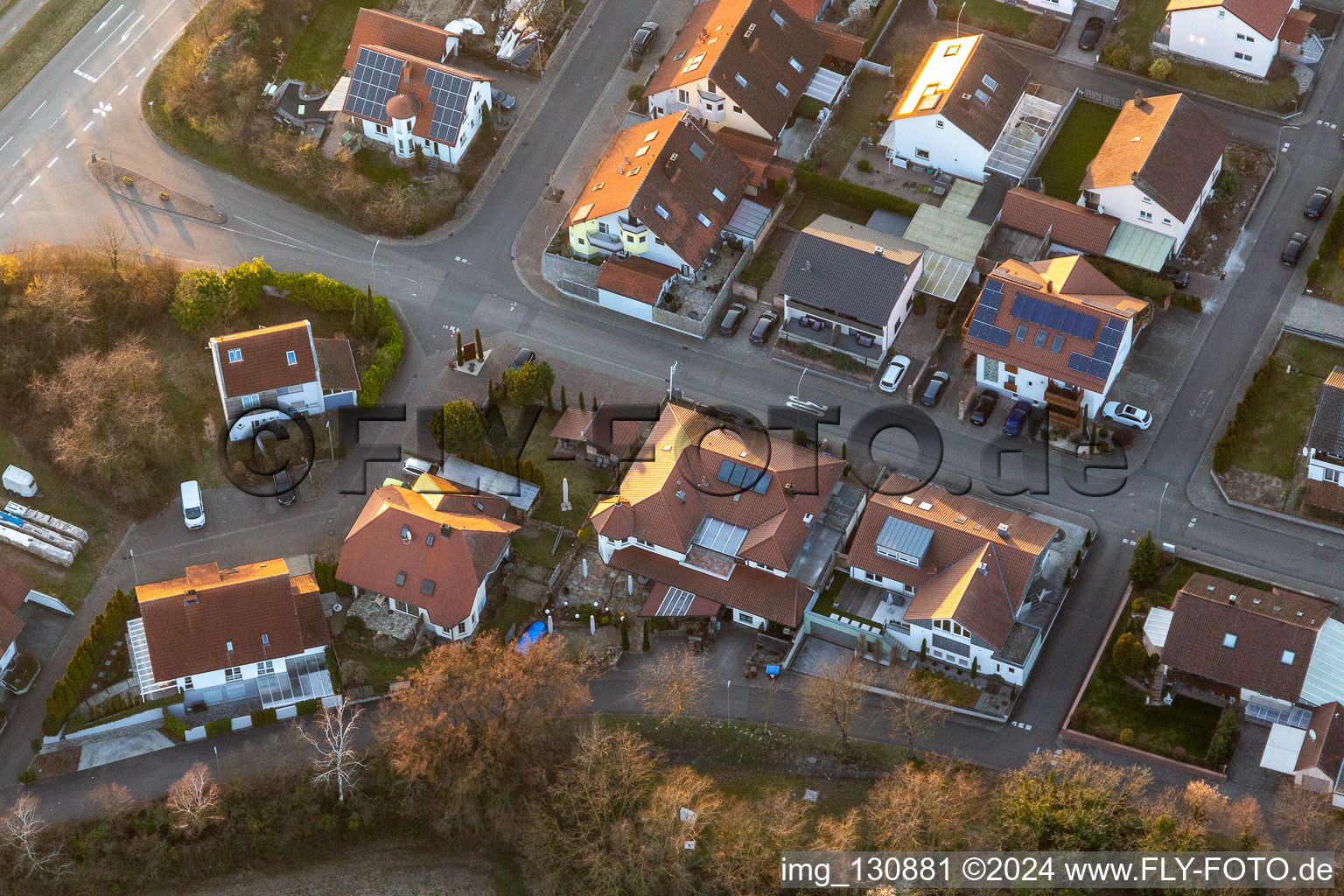 Aerial photograpy of Gehrlein's Restaurant Hardtwald in the district Hardtwald in Neupotz in the state Rhineland-Palatinate, Germany