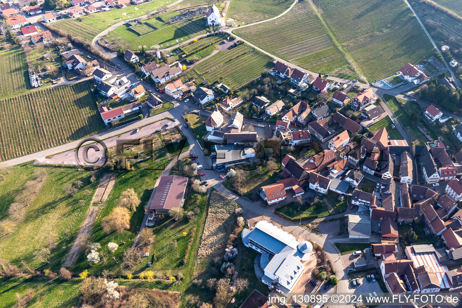 Aerial view of Southern Palatinate Terraces in the district Gleiszellen in Gleiszellen-Gleishorbach in the state Rhineland-Palatinate, Germany