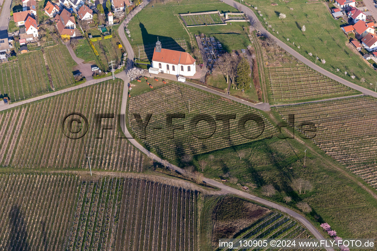 St. Dionysius (Wedding) Chapel in the district Gleiszellen in Gleiszellen-Gleishorbach in the state Rhineland-Palatinate, Germany out of the air