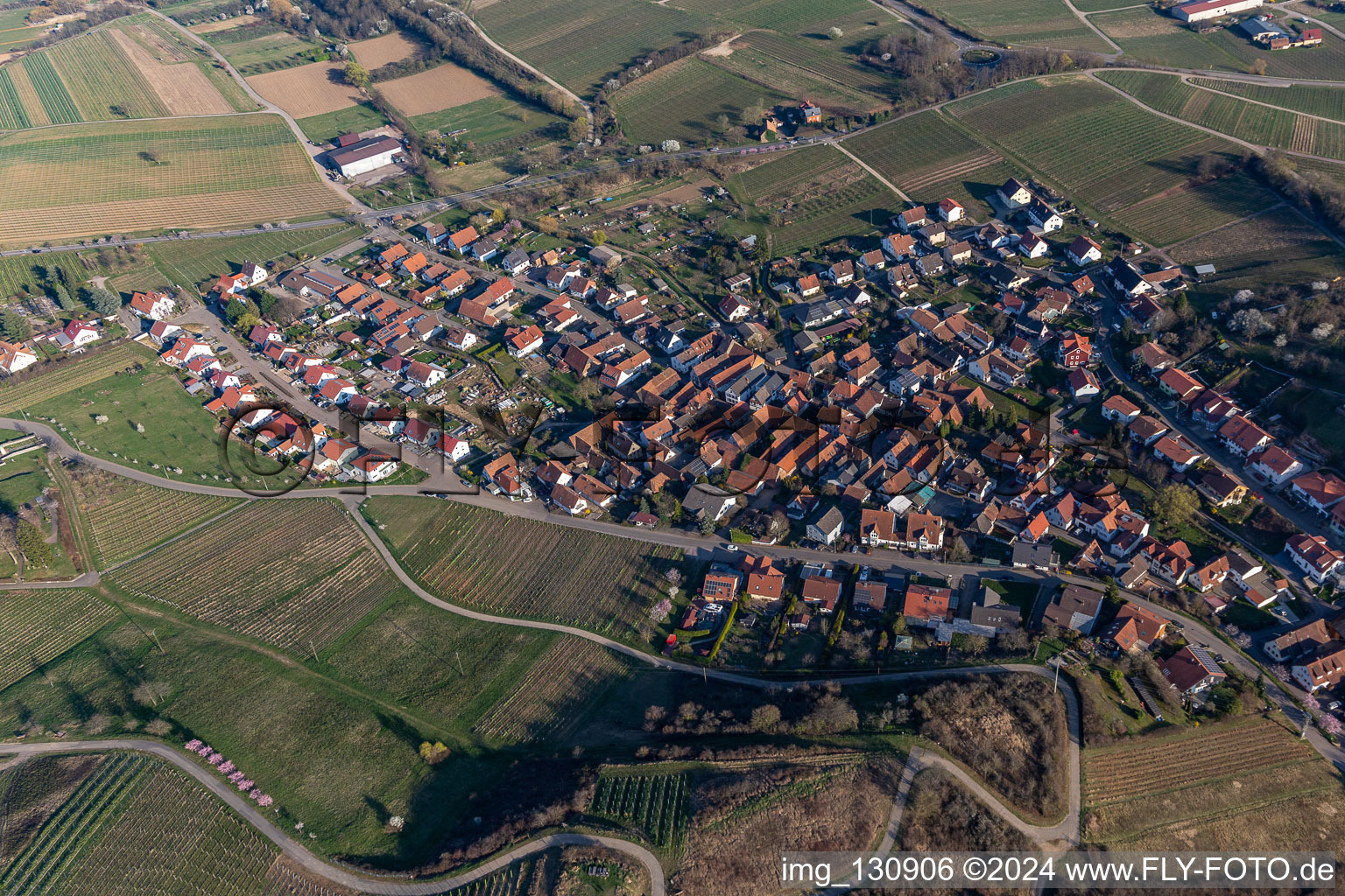 District Gleishorbach in Gleiszellen-Gleishorbach in the state Rhineland-Palatinate, Germany from a drone