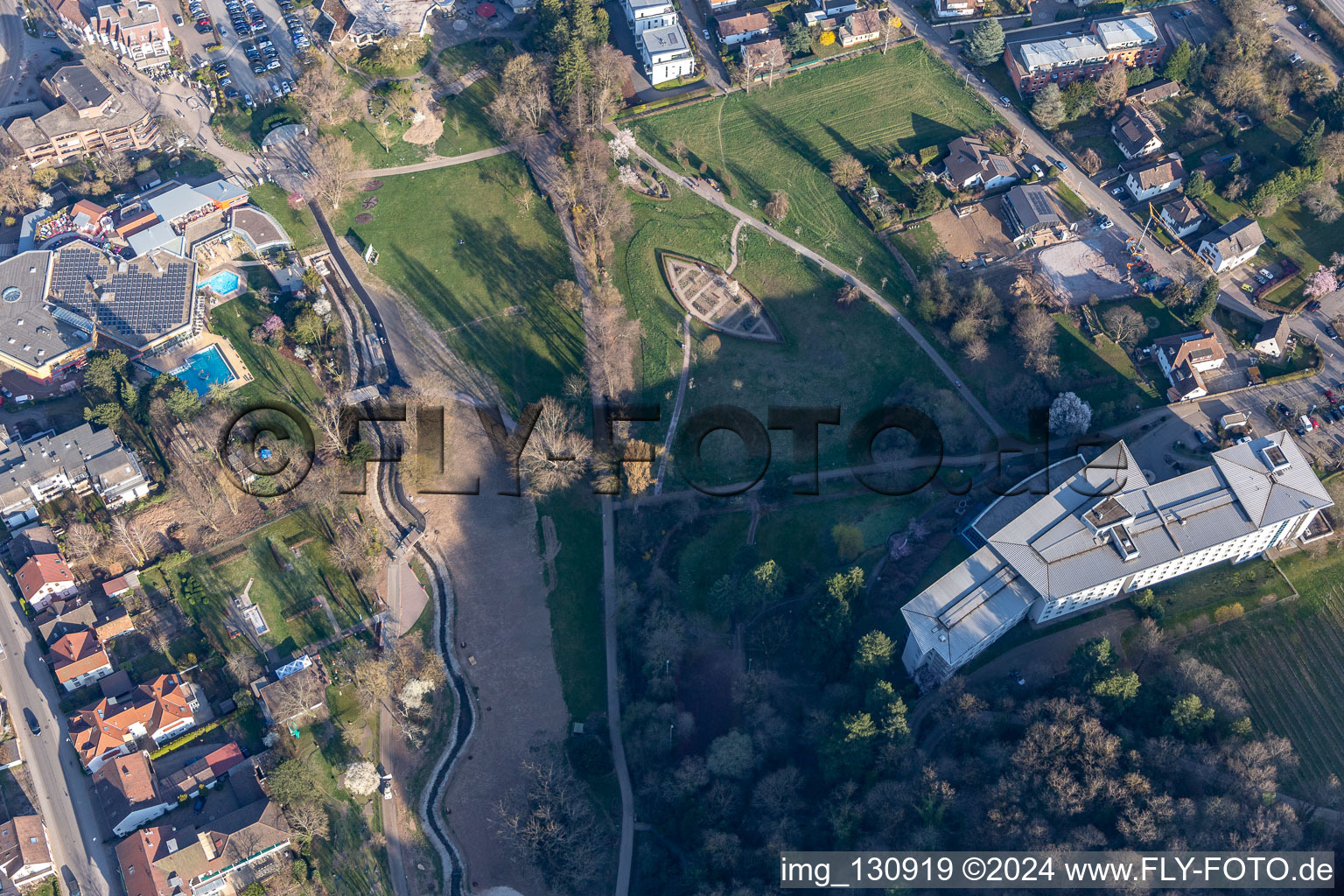 Aerial view of Edith Stein Specialist Clinic for Neurology in Bad Bergzabern in the state Rhineland-Palatinate, Germany