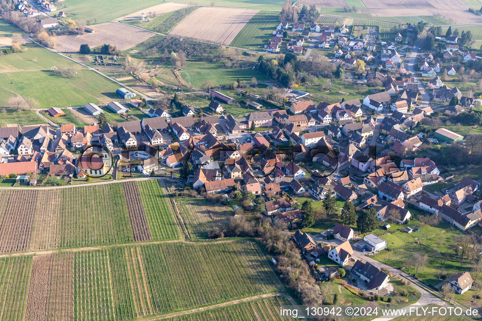 Rott in the state Bas-Rhin, France from a drone