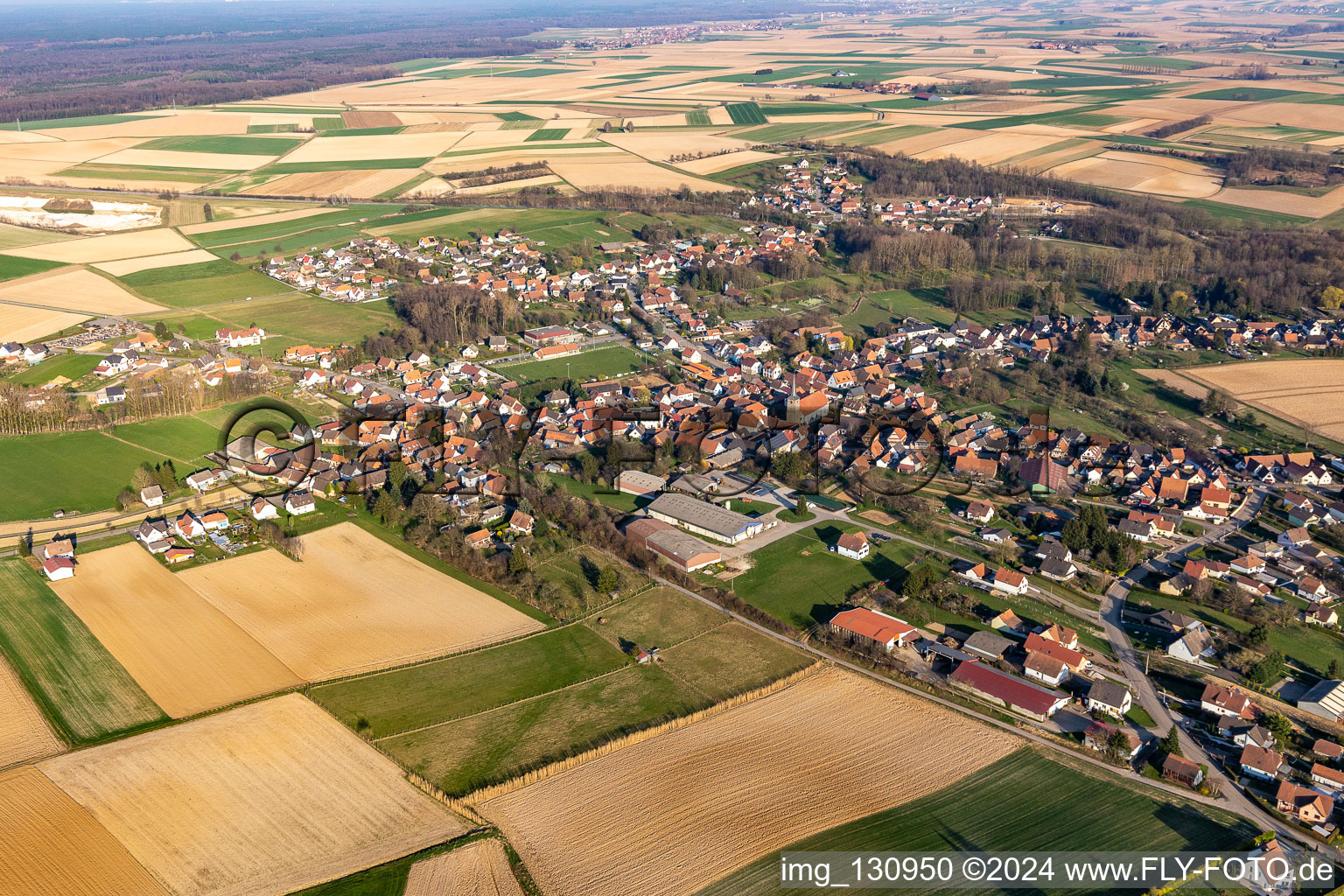 Riedseltz in the state Bas-Rhin, France out of the air