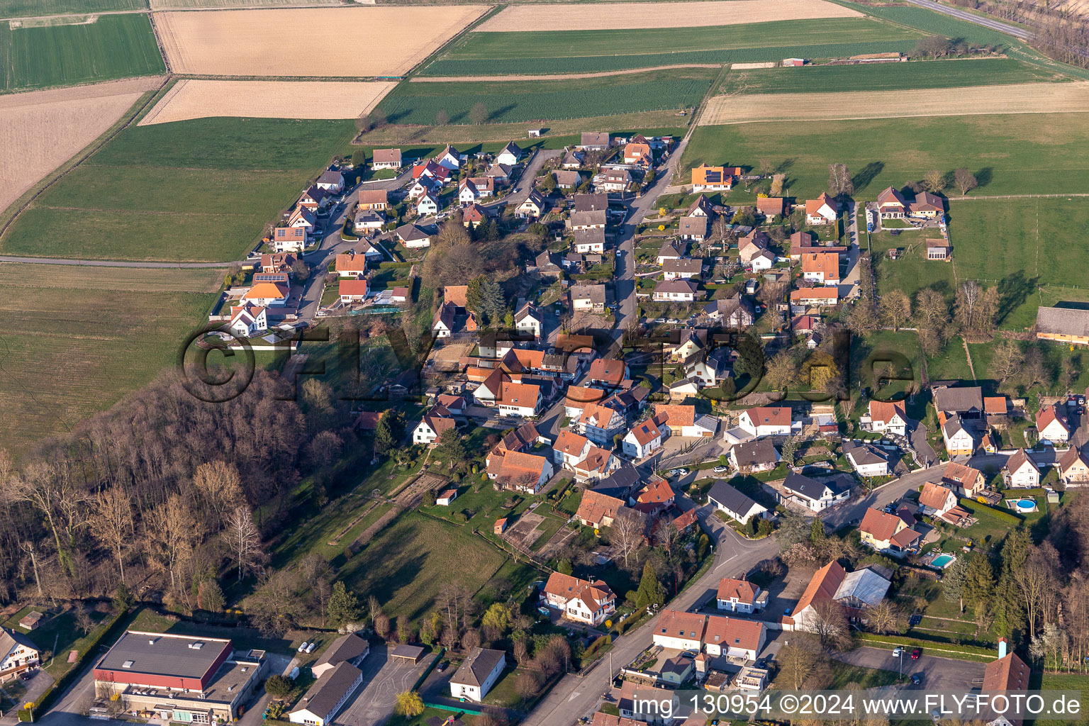 Rue des Fleurs in Riedseltz in the state Bas-Rhin, France