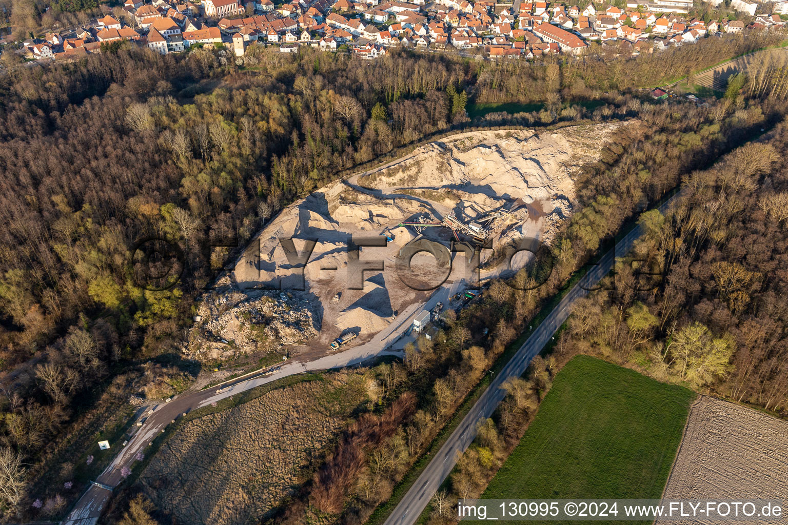 Lauterbourg in the state Bas-Rhin, France seen from a drone