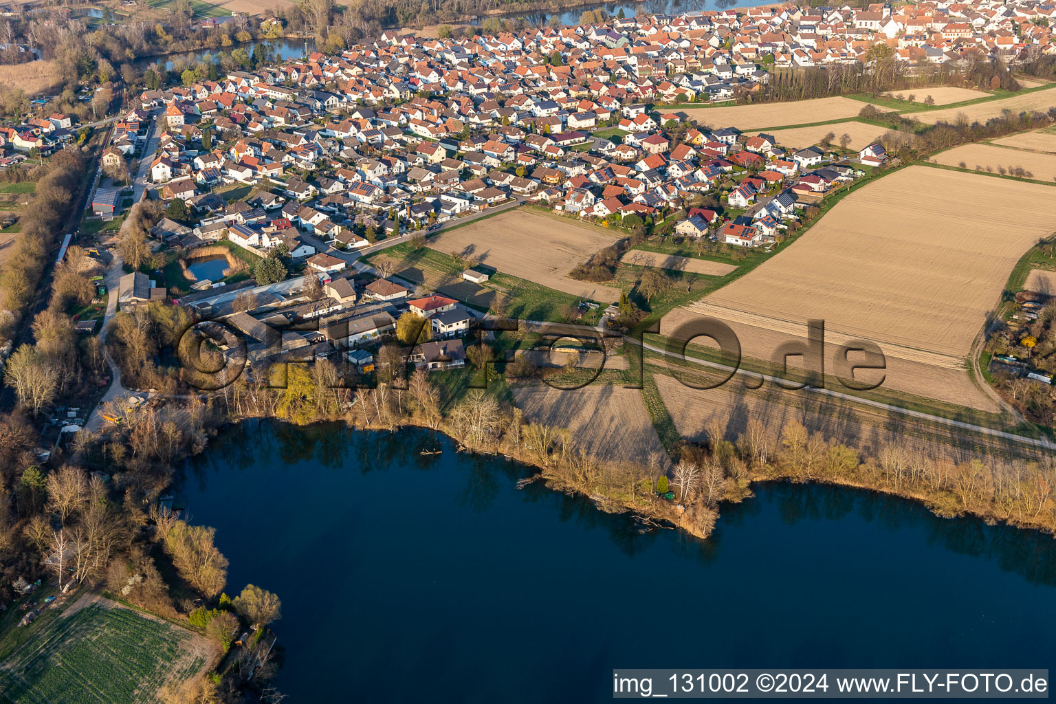 District Neuburg in Neuburg am Rhein in the state Rhineland-Palatinate, Germany out of the air