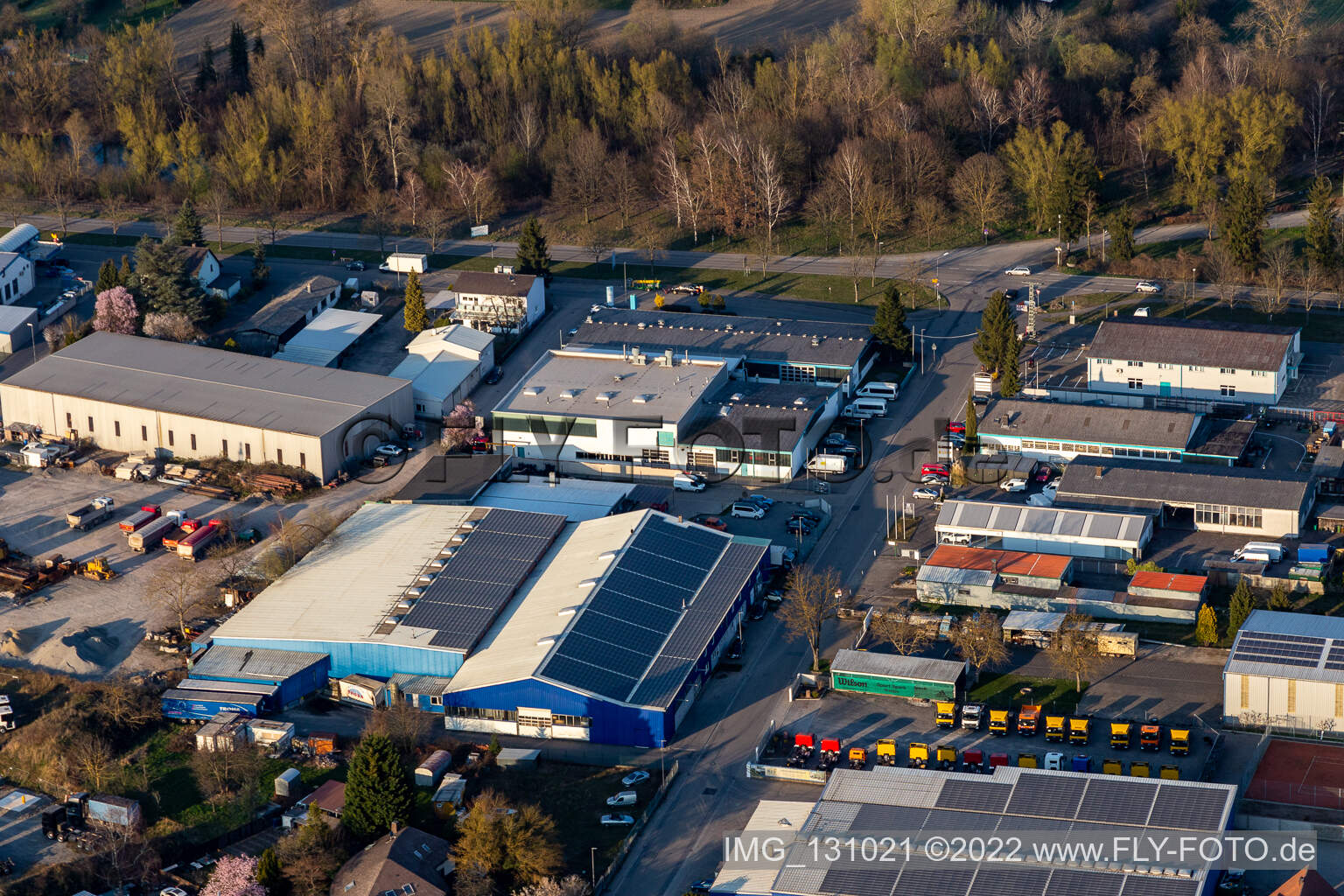 Aerial view of F & B Commercial Vehicle Technology GmbH; AG AUTOMOBILE ; Continental Car in Hagenbach in the state Rhineland-Palatinate, Germany