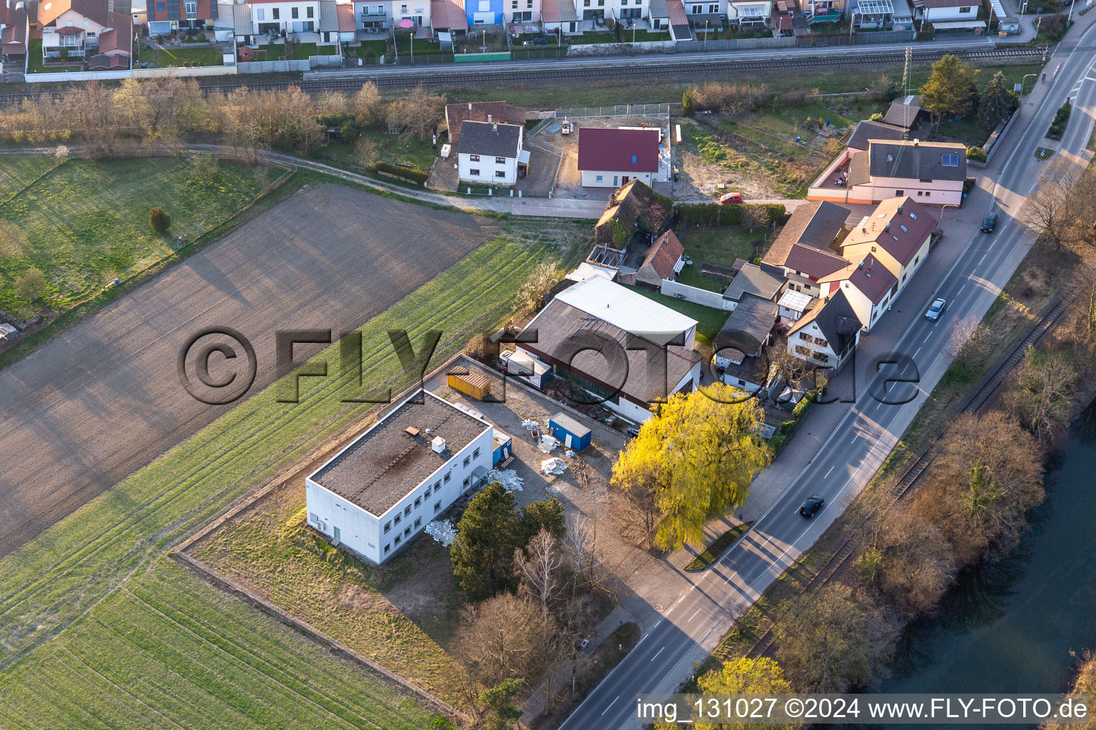 Rheinstrasse in Hagenbach in the state Rhineland-Palatinate, Germany