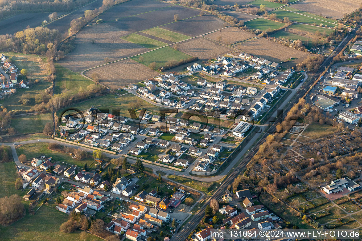 Aerial photograpy of Paul Klee ring in Wörth am Rhein in the state Rhineland-Palatinate, Germany