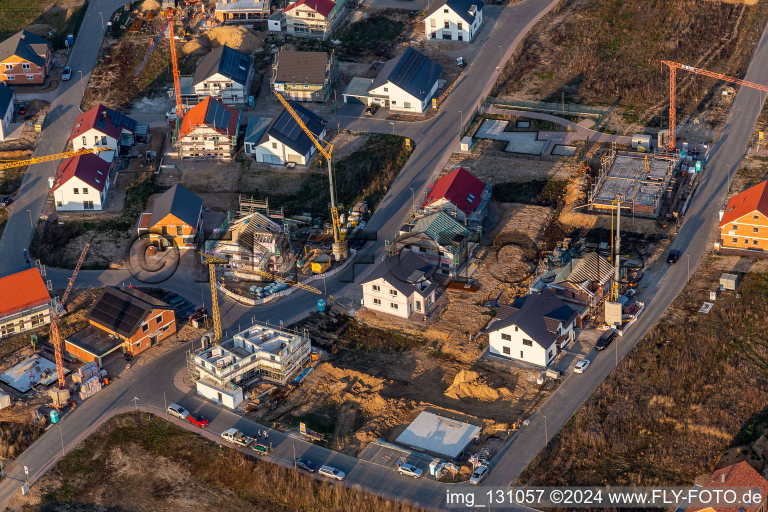 New development area K2 in Kandel in the state Rhineland-Palatinate, Germany seen from above