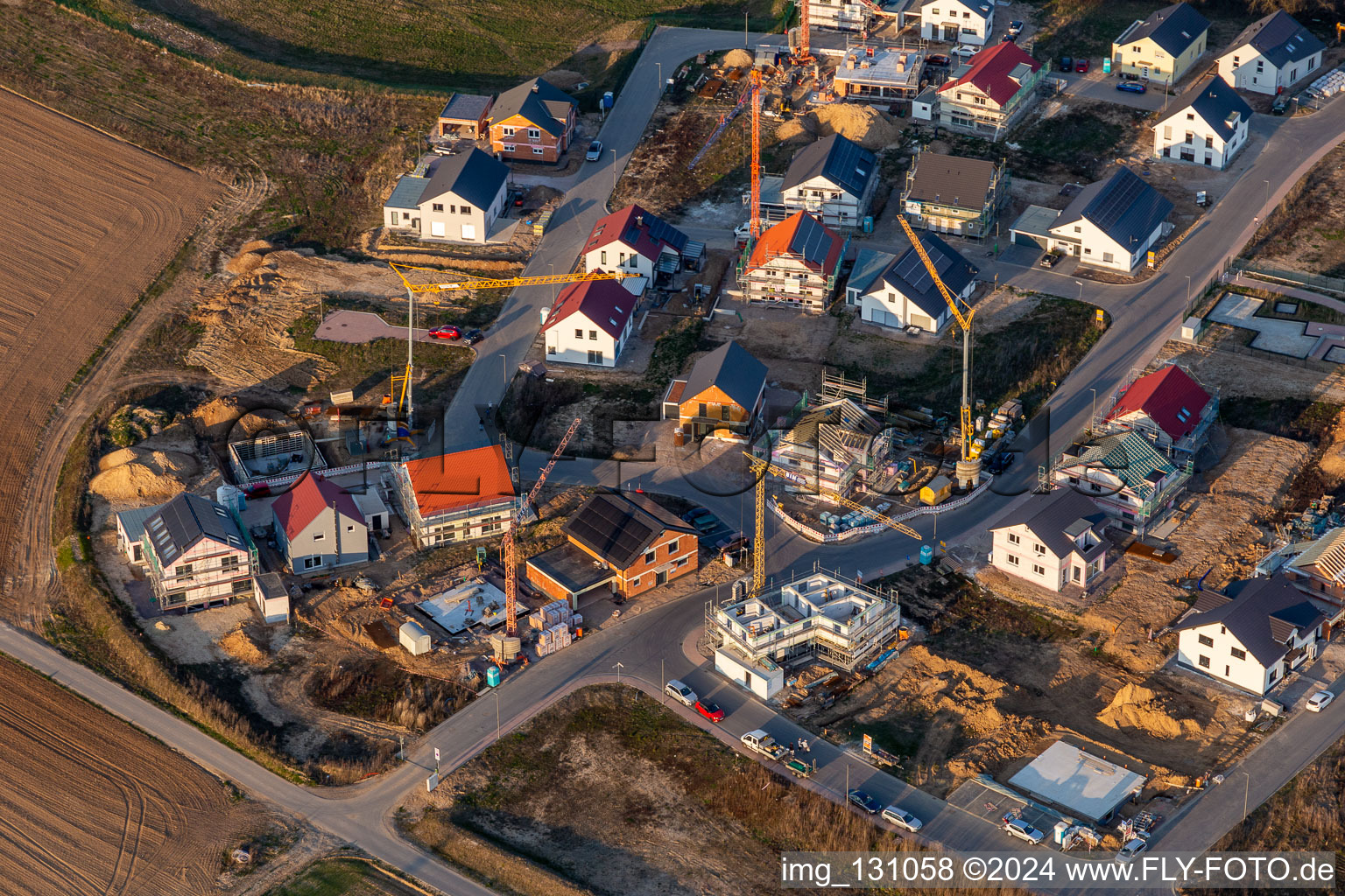 New development area K2 in Kandel in the state Rhineland-Palatinate, Germany from the plane