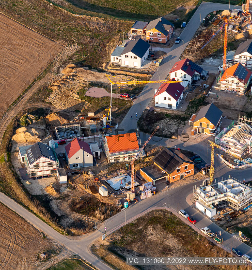 Bird's eye view of New development area K2 in Kandel in the state Rhineland-Palatinate, Germany