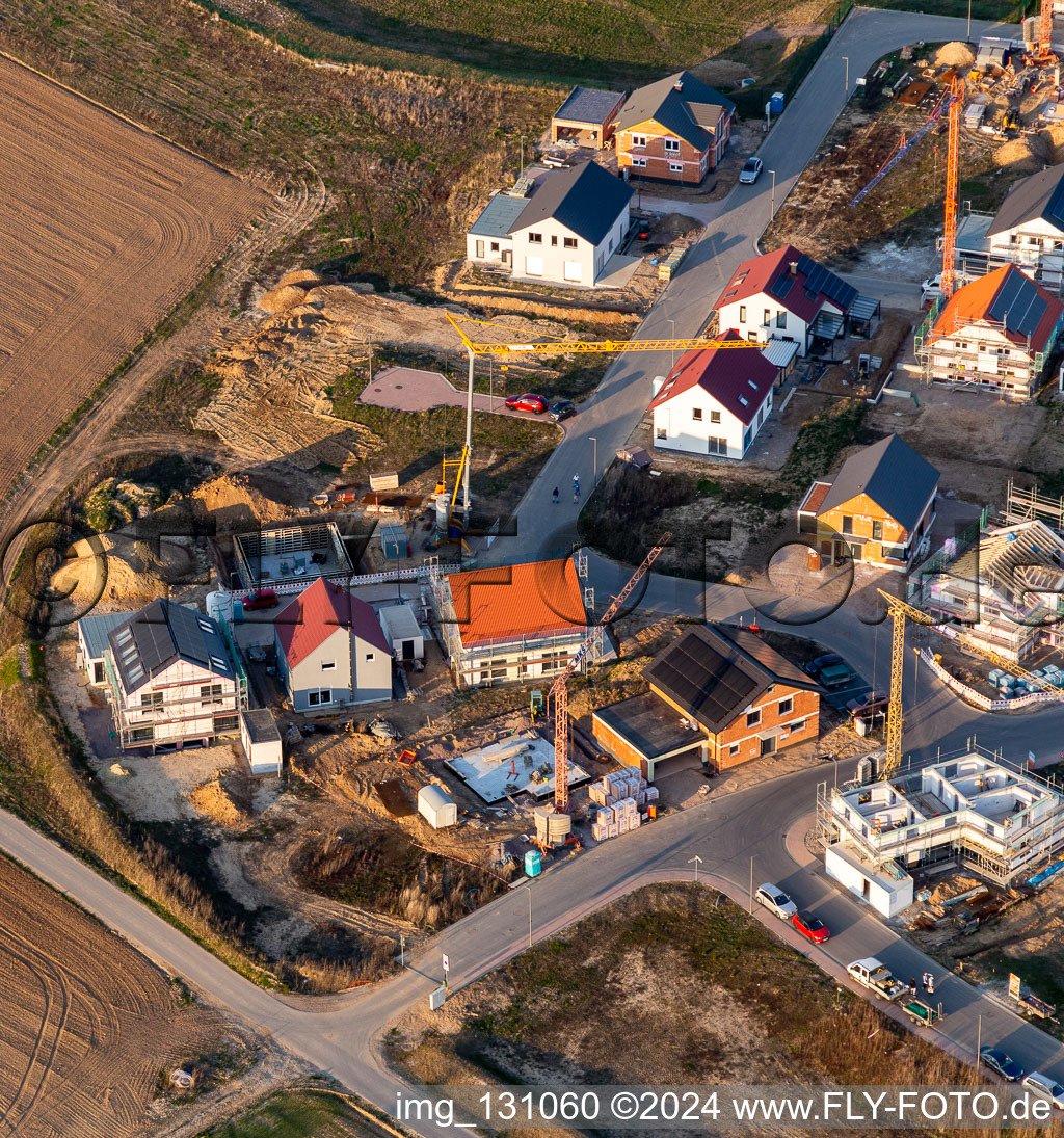 Bird's eye view of New development area K2 in Kandel in the state Rhineland-Palatinate, Germany