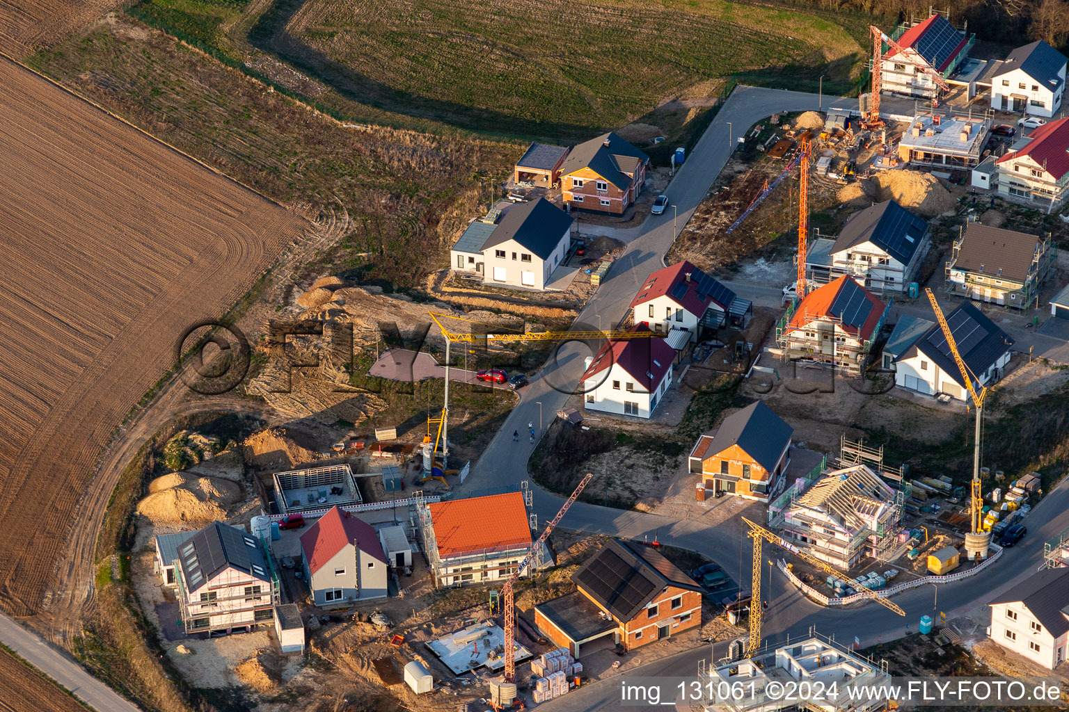 New development area K2 in Kandel in the state Rhineland-Palatinate, Germany viewn from the air