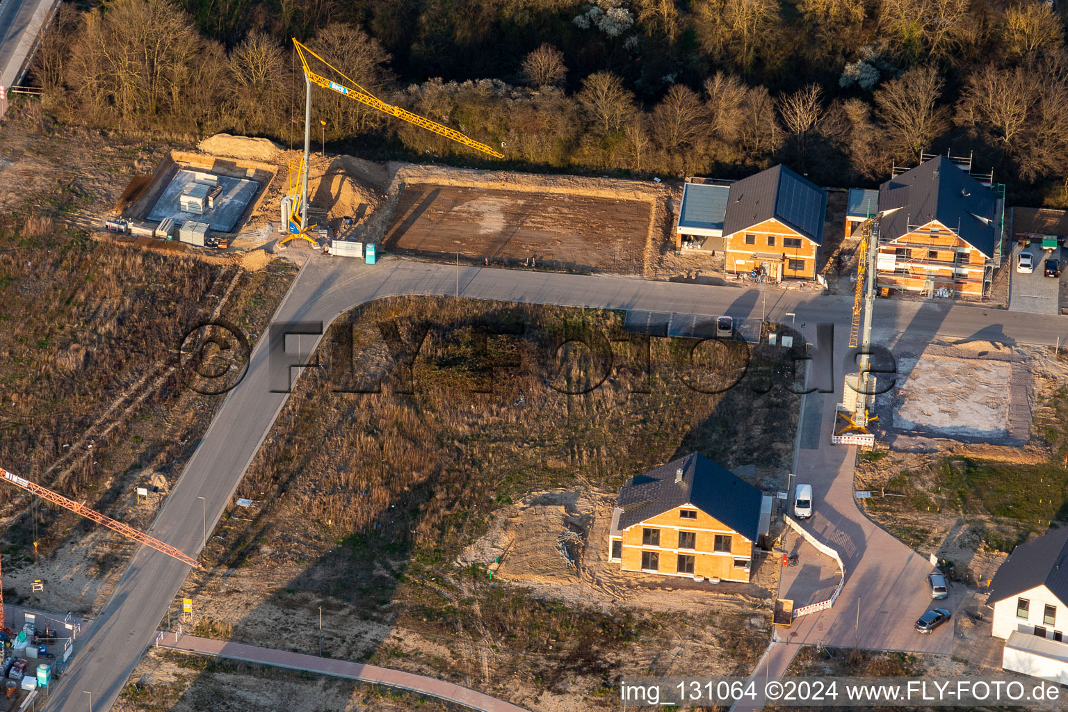 Drone recording of New development area K2 in Kandel in the state Rhineland-Palatinate, Germany