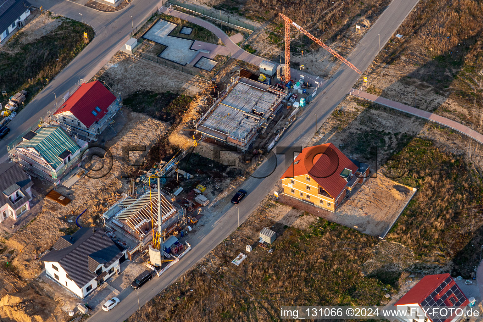 New development area K2 in Kandel in the state Rhineland-Palatinate, Germany from the drone perspective