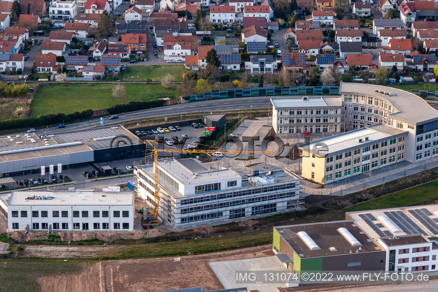 Porsche Center Landau; Business park at the exhibition grounds in the district Queichheim in Landau in der Pfalz in the state Rhineland-Palatinate, Germany