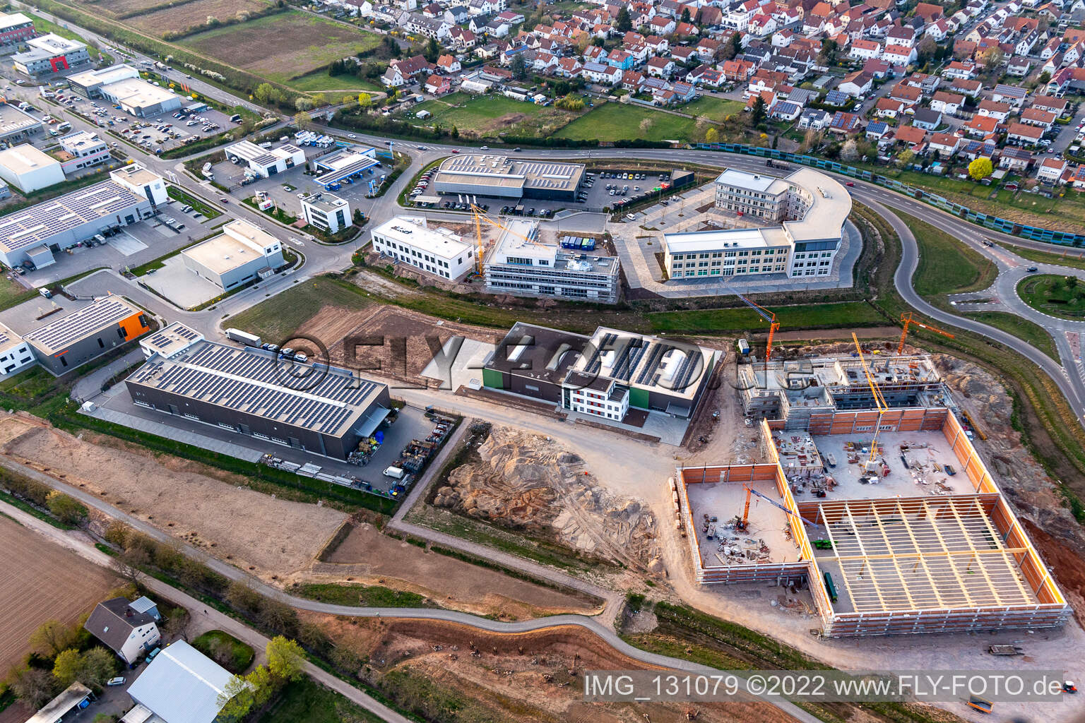 Aerial photograpy of EmiCo Emission Control Systems GmbH in the district Queichheim in Landau in der Pfalz in the state Rhineland-Palatinate, Germany
