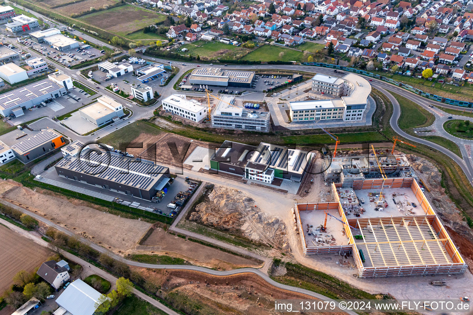 Aerial photograpy of EmiCo Emission Control Systems GmbH in the district Queichheim in Landau in der Pfalz in the state Rhineland-Palatinate, Germany