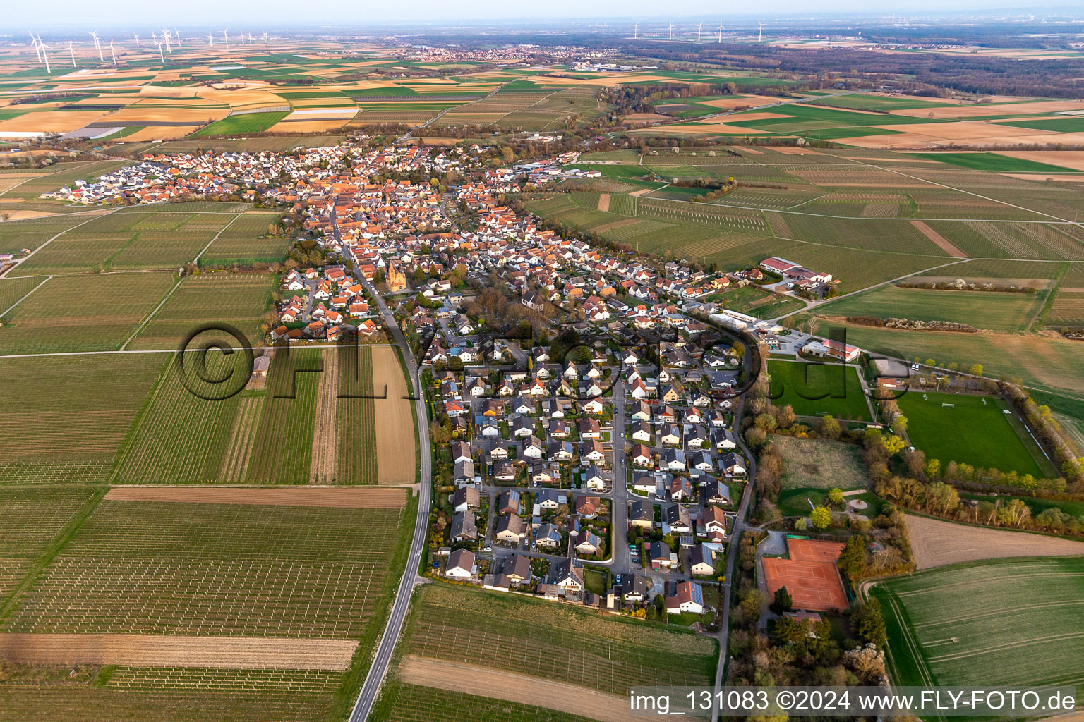 Insheim in the state Rhineland-Palatinate, Germany viewn from the air