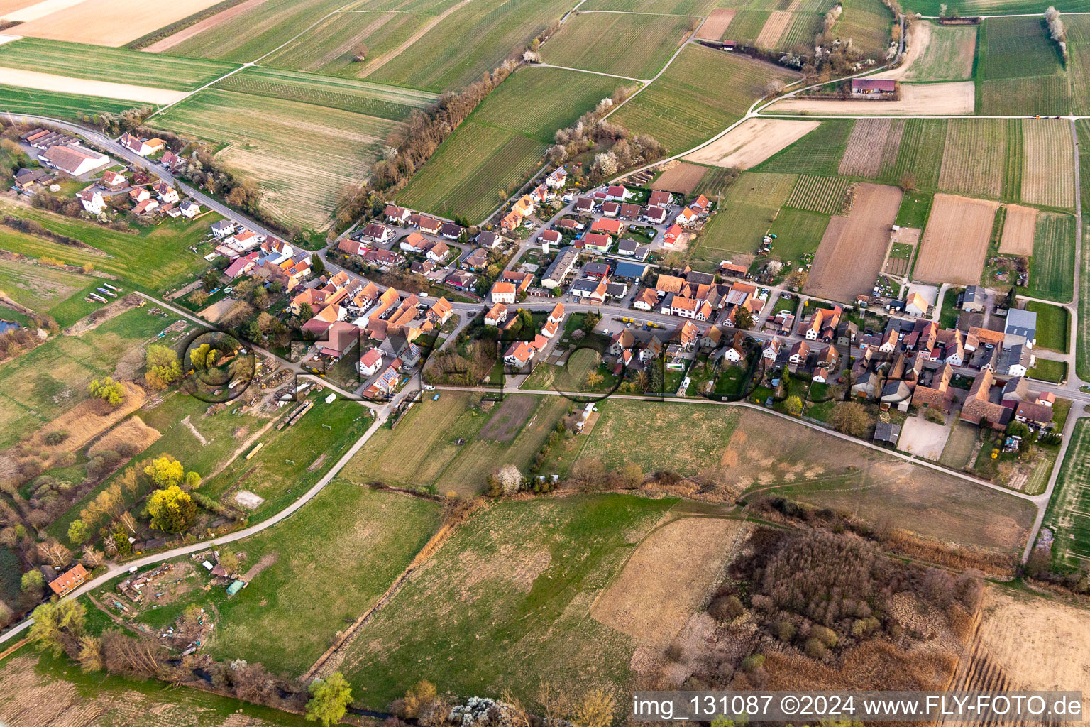 Hergersweiler in the state Rhineland-Palatinate, Germany seen from above