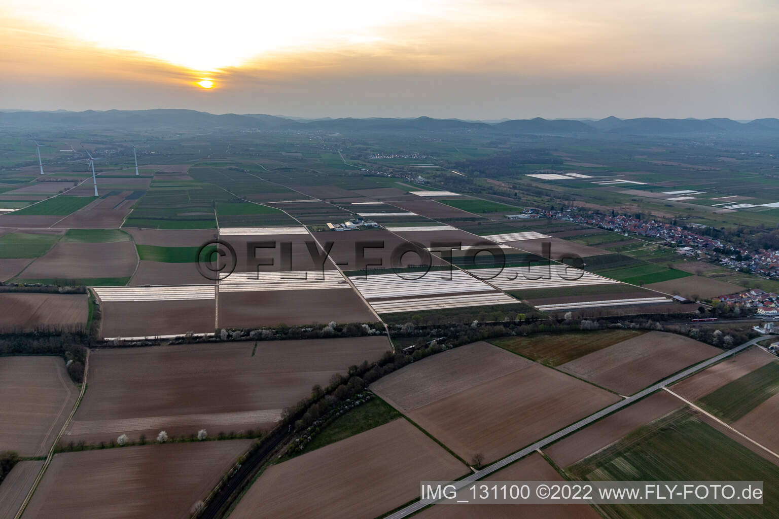 Aerial view of The farmer in Winden in the state Rhineland-Palatinate, Germany