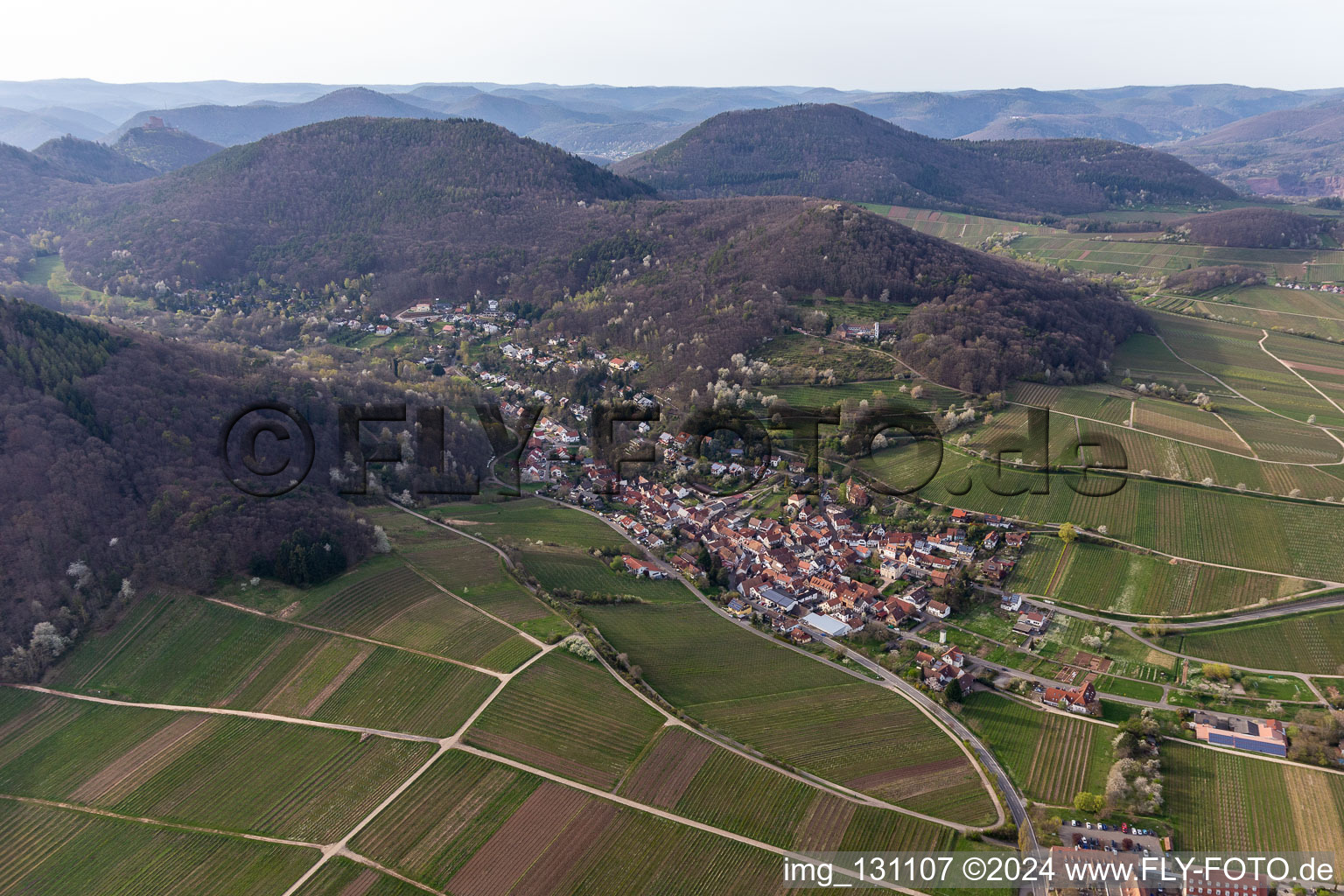 Leinsweiler in the state Rhineland-Palatinate, Germany out of the air