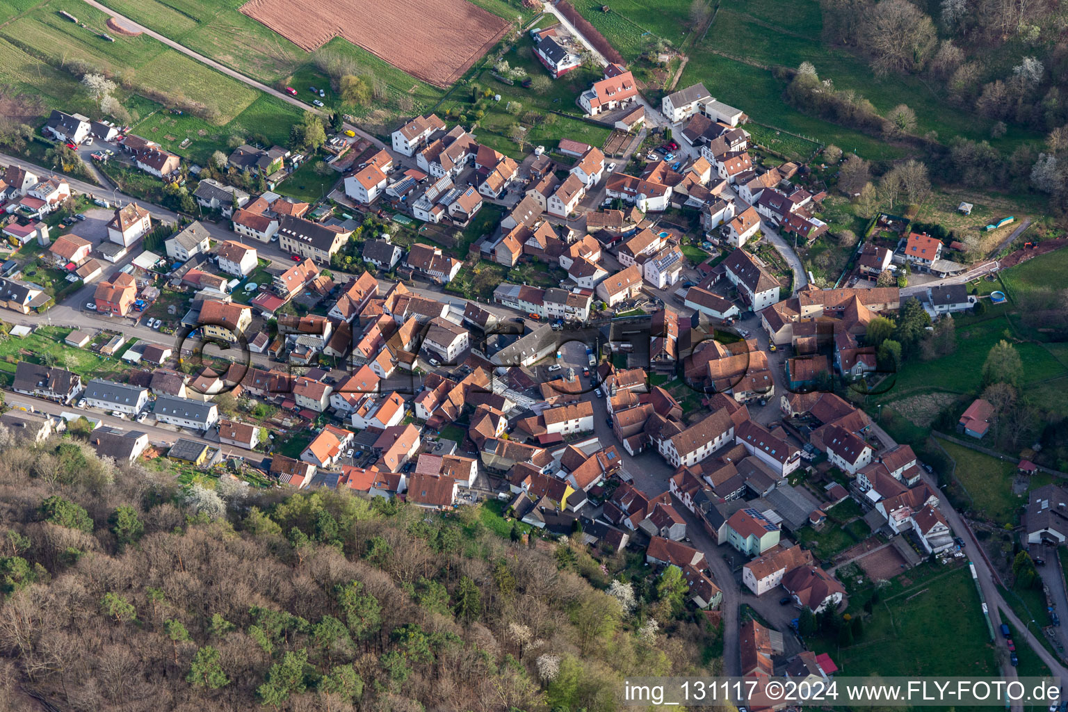 Drone image of District Gräfenhausen in Annweiler am Trifels in the state Rhineland-Palatinate, Germany