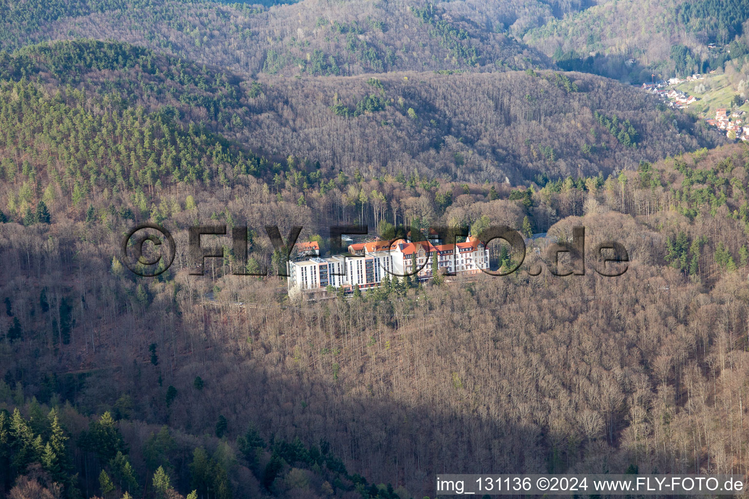 Aerial view of Specialist clinic Eußerthal in Eußerthal in the state Rhineland-Palatinate, Germany