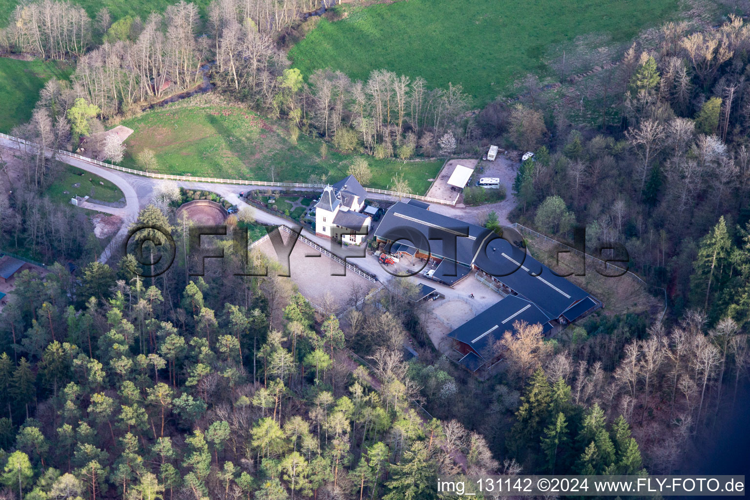 Aerial photograpy of Gut Waldeck in Eußerthal in the state Rhineland-Palatinate, Germany