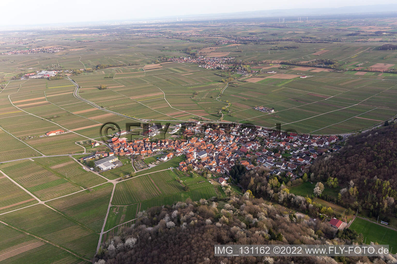 Oblique view of Eschbach in the state Rhineland-Palatinate, Germany