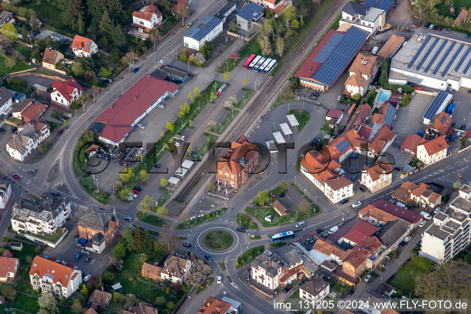 Railroad station in Bad Bergzabern in the state Rhineland-Palatinate, Germany