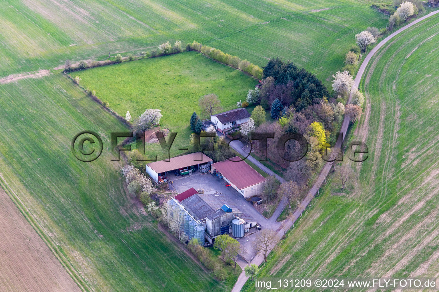 Drone image of Dörrenbach in the state Rhineland-Palatinate, Germany