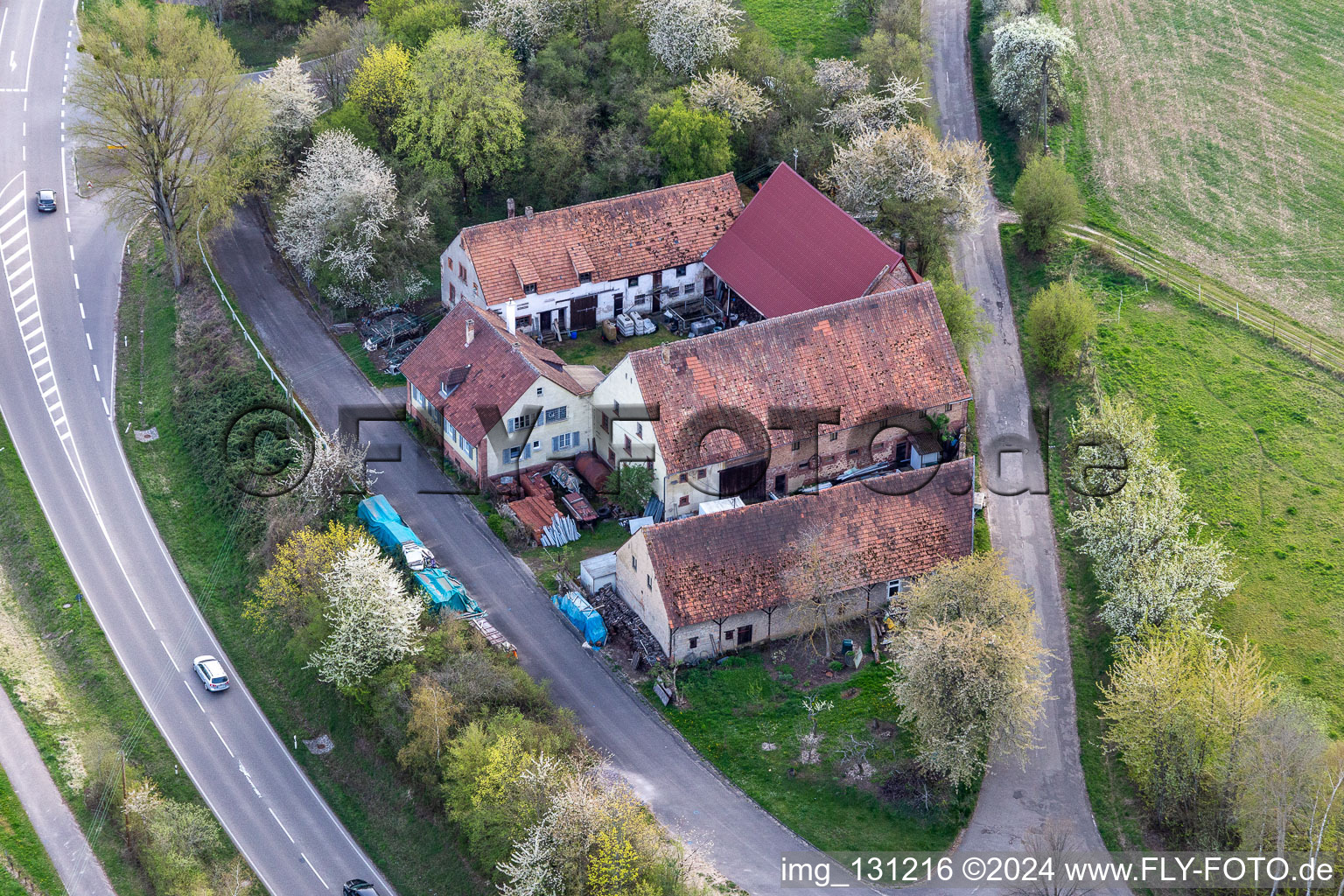 Dörrenbach in the state Rhineland-Palatinate, Germany from the drone perspective