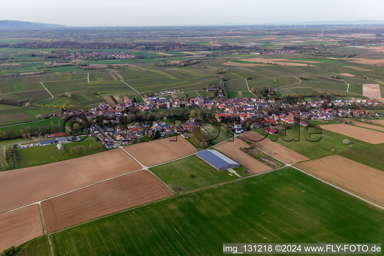 Dierbach in the state Rhineland-Palatinate, Germany seen from a drone