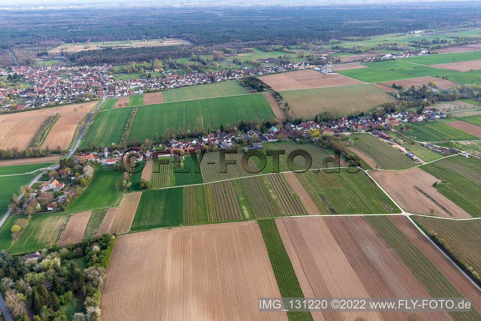 Drone image of Vollmersweiler in the state Rhineland-Palatinate, Germany
