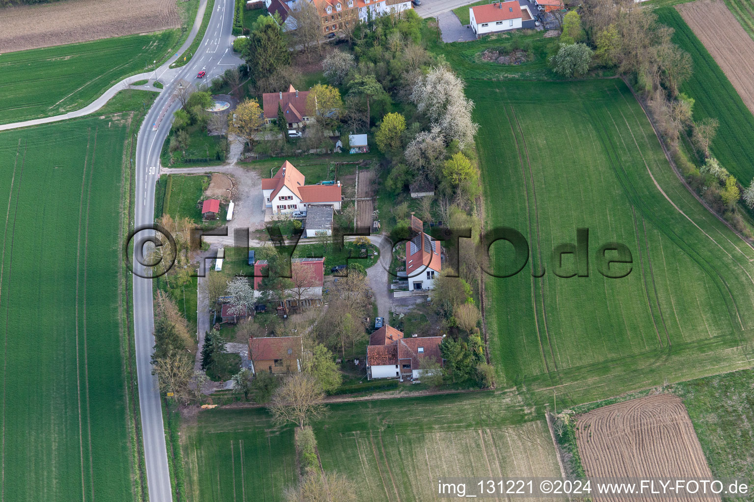 Vollmersweiler in the state Rhineland-Palatinate, Germany from the drone perspective