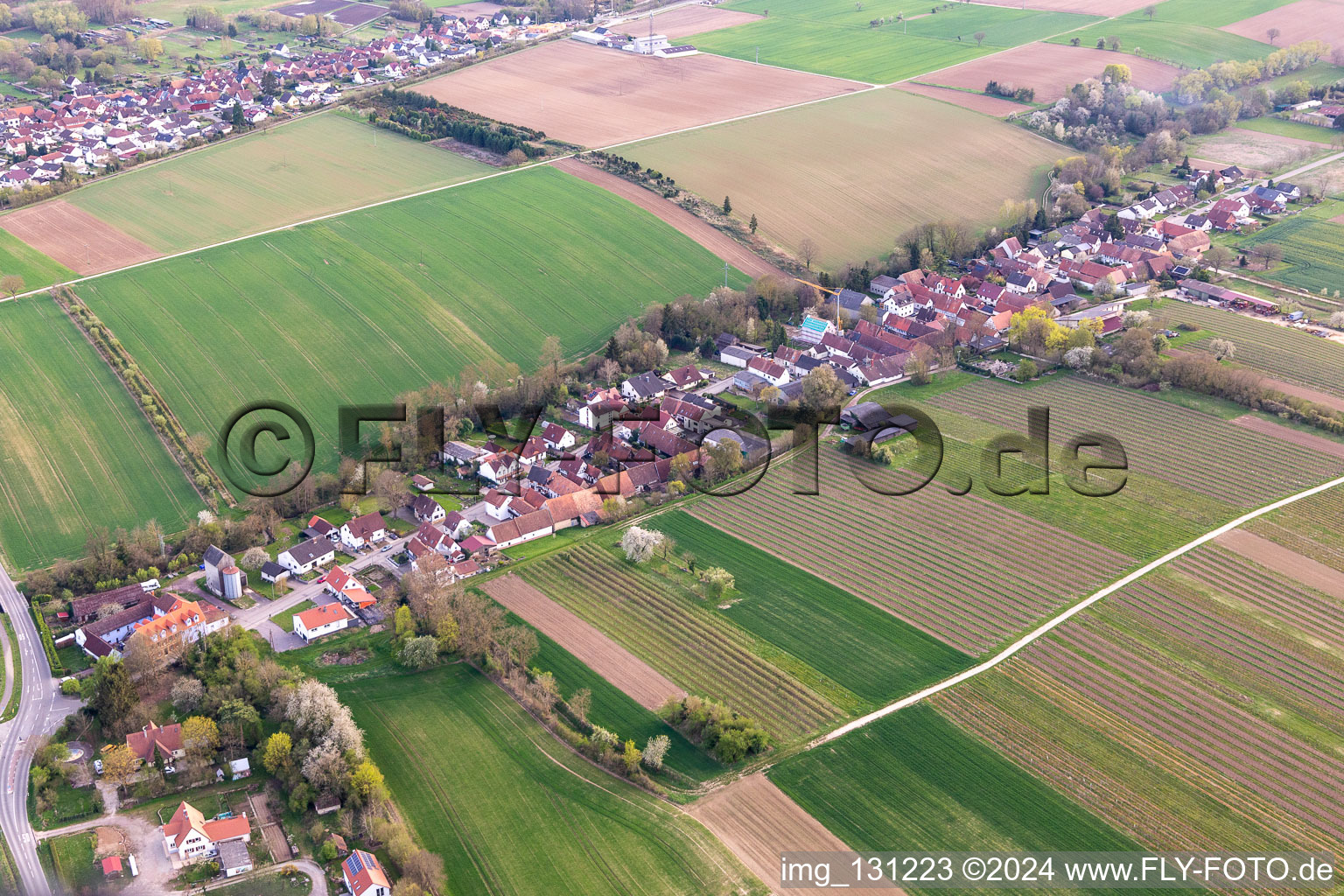 Vollmersweiler in the state Rhineland-Palatinate, Germany from a drone