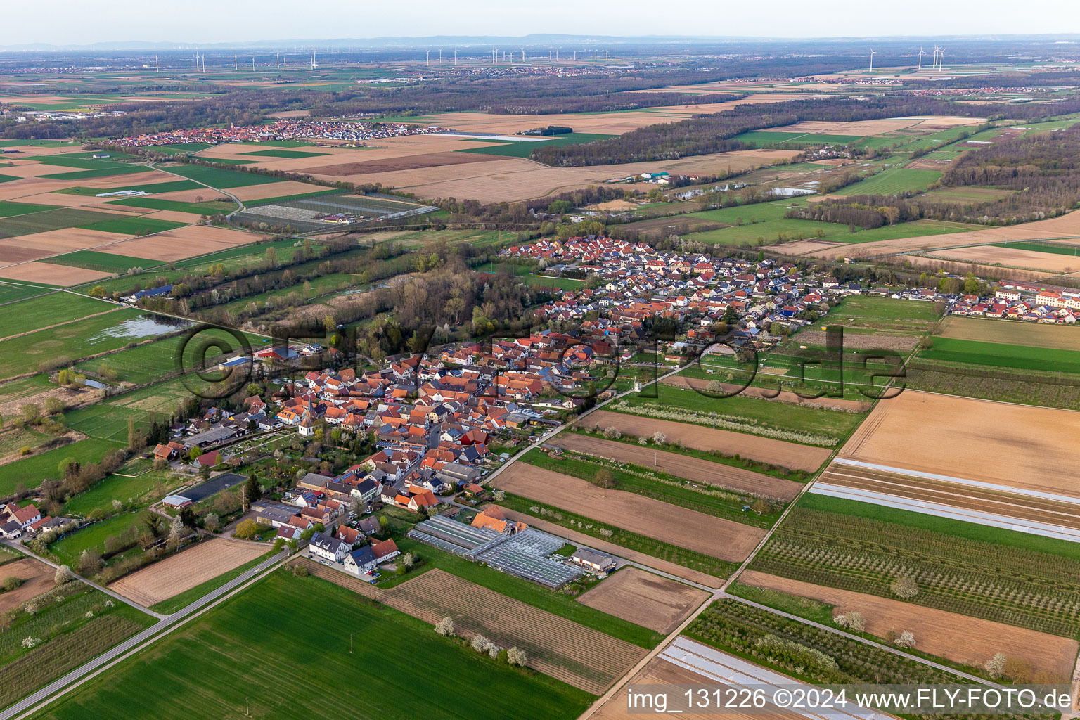 Aerial photograpy of Winden in the state Rhineland-Palatinate, Germany