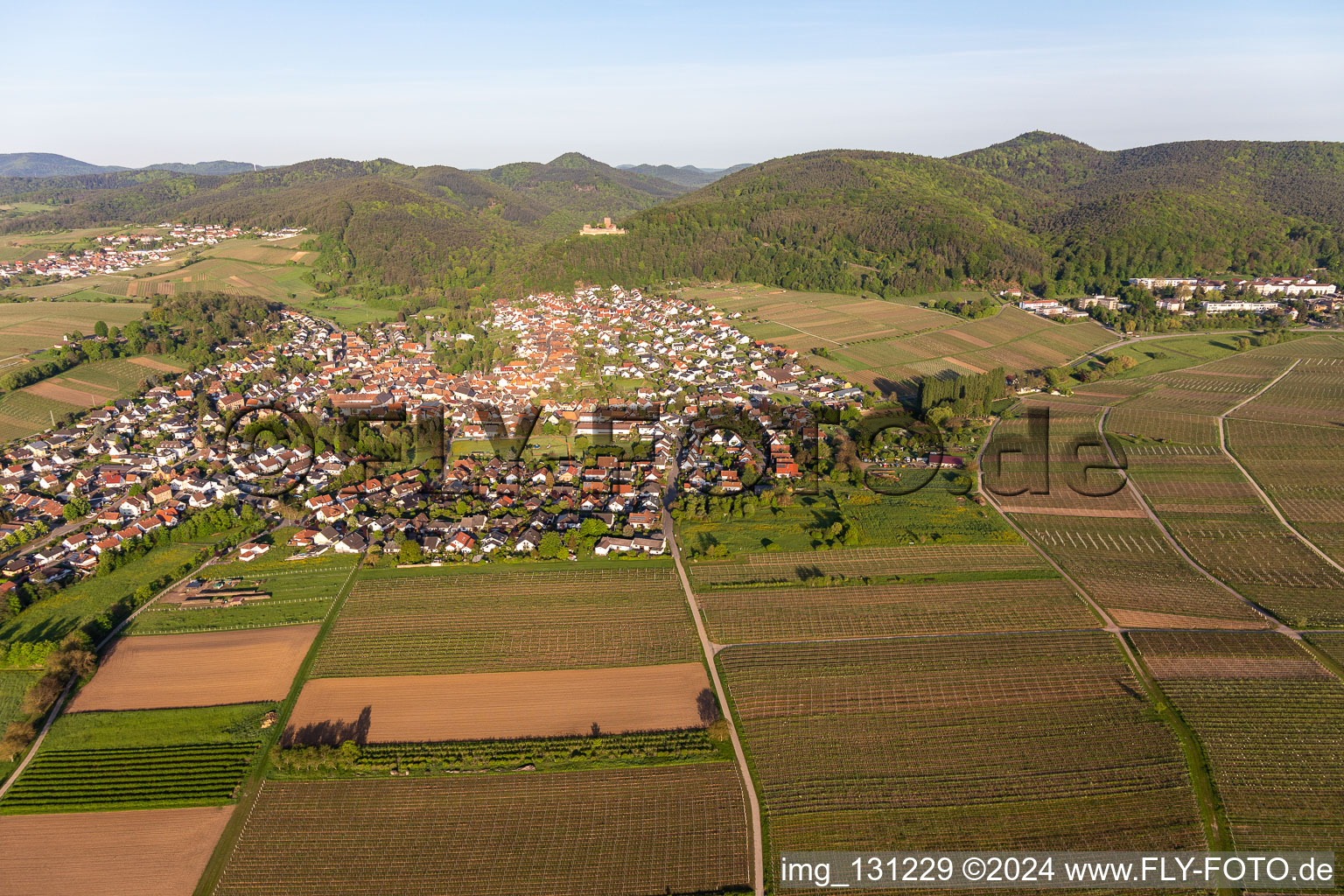 Klingenmünster in the state Rhineland-Palatinate, Germany out of the air